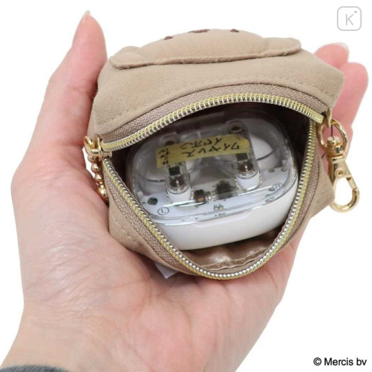 Japan Miffy Mini Accessory Pouch Keychain - Boris : Basic Wappen Face Cappuccino - 3