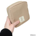 Japan Miffy Square Cosmetic Pouch - Boris : Basic Wappen Face Cappuccino - 2
