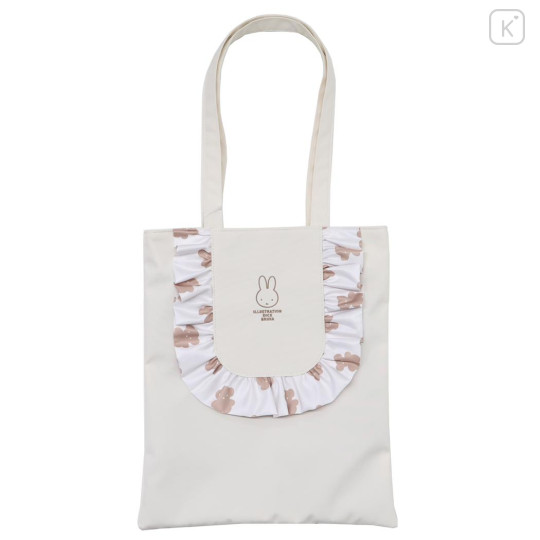 Japan Miffy Frill Tote Bag - Miffy : Art Weld Ivory - 1