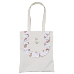 Japan Mofusand Frill Tote Bag - Miffy : Art Weld Ivory