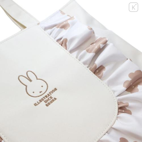 Japan Mofusand Frill Tote Bag - Miffy : Art Weld Ivory - 5
