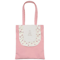 Japan Mofusand Frill Tote Bag - Miffy : Art Weld Strawberry Pink