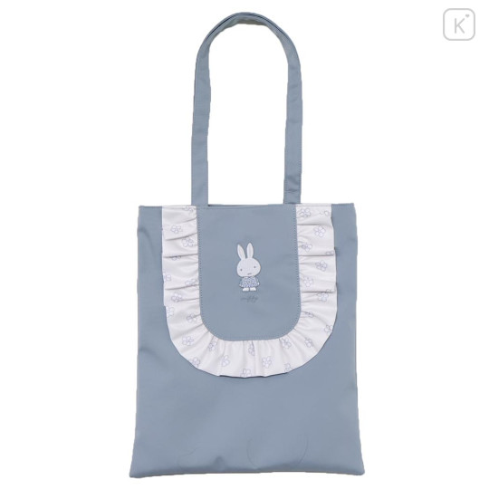 Japan Mofusand Frill Tote Bag - Miffy : Art Weld Blue Flower Dress - 1