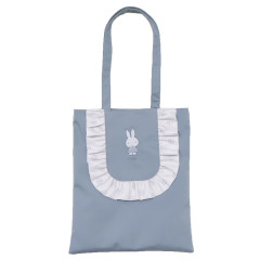 Japan Mofusand Frill Tote Bag - Miffy : Art Weld Blue Flower Dress