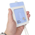 Japan Miffy Pass Case Card Holder & Reel - Miffy : Blue Flower Dress White - 2