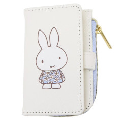 Japan Miffy Key Case Card Holder & Coin Case - Miffy : Blue Flower Dress White