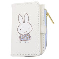 Japan Miffy Key Case Card Holder & Coin Case - Miffy : Blue Flower Dress White - 1