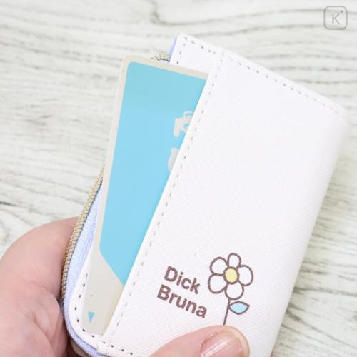 Japan Miffy Key Case Card Holder & Coin Case - Miffy : Blue Flower Dress White - 5