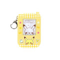 Japan Pokemon Photo Holder Card Case Keychain - Pikachu : Pokepeace Gingham Flip Phone Style - 1