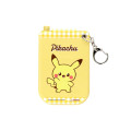Japan Pokemon Photo Holder Card Case Keychain - Pikachu : Pokepeace Gingham Flip Phone Style - 2