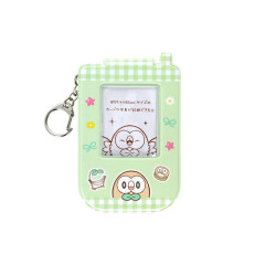 Japan Pokemon Photo Holder Card Case Keychain - Rowlet : Pokepeace Gingham Flip Phone Style