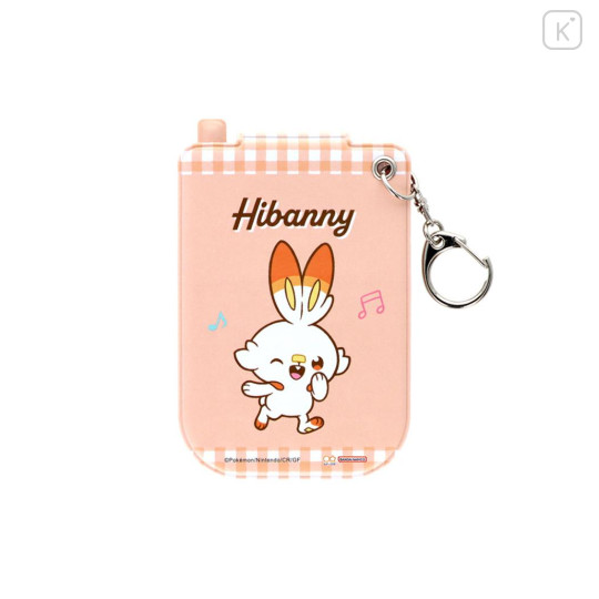 Japan Pokemon Photo Holder Card Case Keychain - Scorbunny : Pokepeace Gingham Flip Phone Style - 2