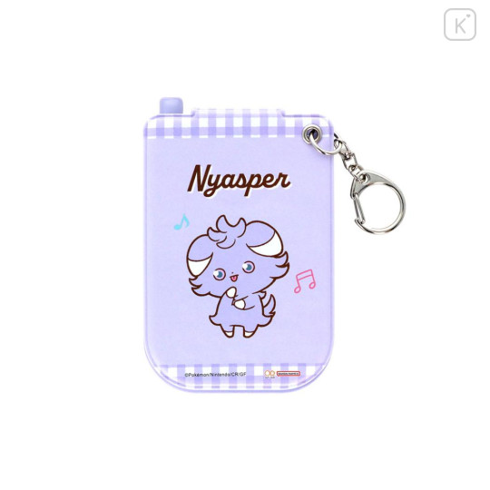 Japan Pokemon Photo Holder Card Case Keychain - Espurr : Pokepeace Gingham Flip Phone Style - 2