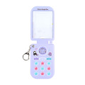 Japan Pokemon Photo Holder Card Case Keychain - Espurr : Pokepeace Gingham Flip Phone Style - 3