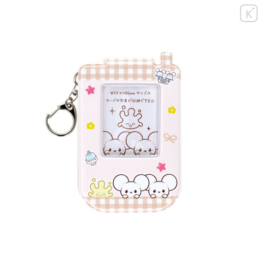 Japan Pokemon Photo Holder Card Case Keychain - Tandemaus : Pokepeace Gingham Flip Phone Style - 1
