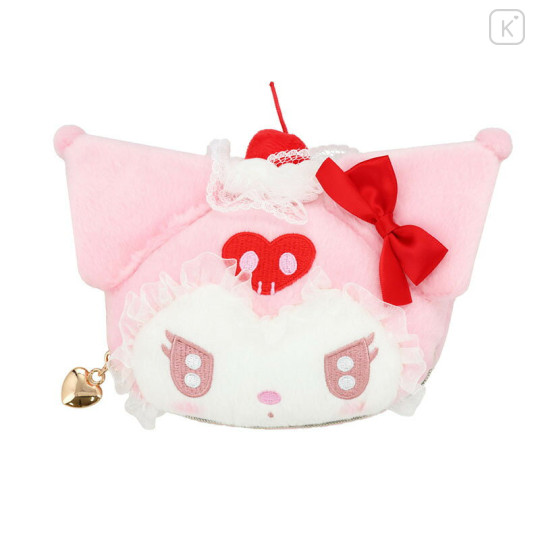 Japan Sanrio Face-shaped Pouch - Kuromi : Whipped Cherry - 1