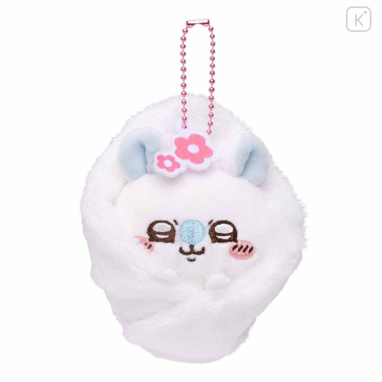 Japan Chiikawa Mascot Holder - Momonga : Fluffy Swaddle - 1