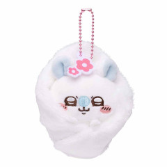 Japan Chiikawa Mascot Holder - Momonga : Fluffy Swaddle