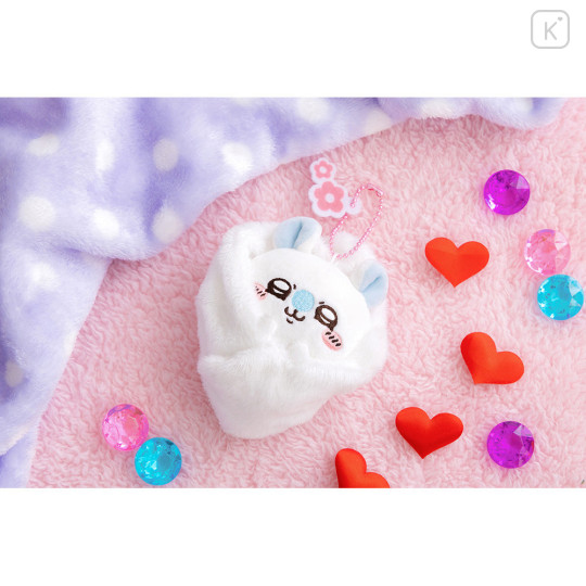 Japan Chiikawa Mascot Holder - Momonga : Fluffy Swaddle - 3