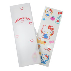 Japan Sanrio Clear Hard Shell Pencil Box - Hello Kitty : Sticker Deco