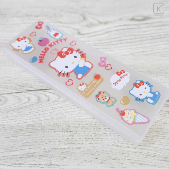 Japan Sanrio Clear Hard Shell Pencil Box - Hello Kitty : Sticker Deco - 3