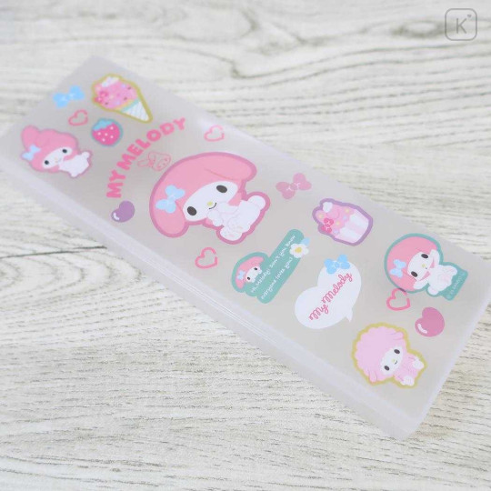 Japan Sanrio Clear Hard Shell Pencil Box - My Melody : Sticker Deco - 3