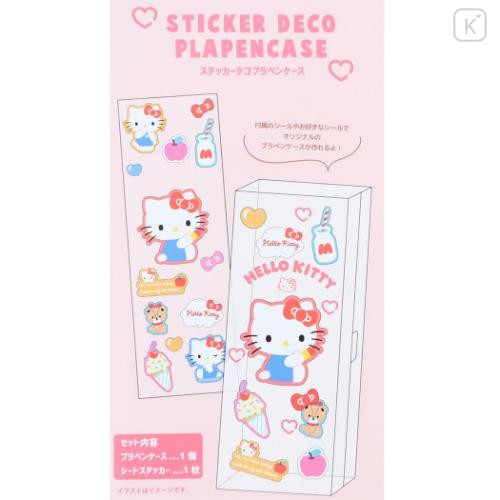 Japan Sanrio Clear Hard Shell Pencil Box - My Melody : Sticker Deco - 4