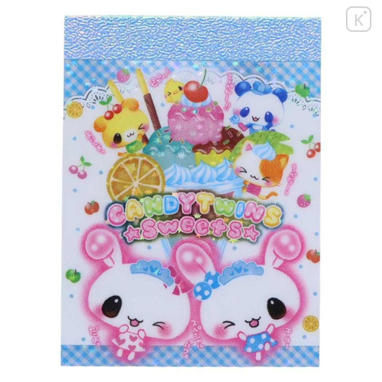 Japan Kamio Mini Notepad - Kira Usa Twins Bubble Rabbit : Candy Sweets - 1
