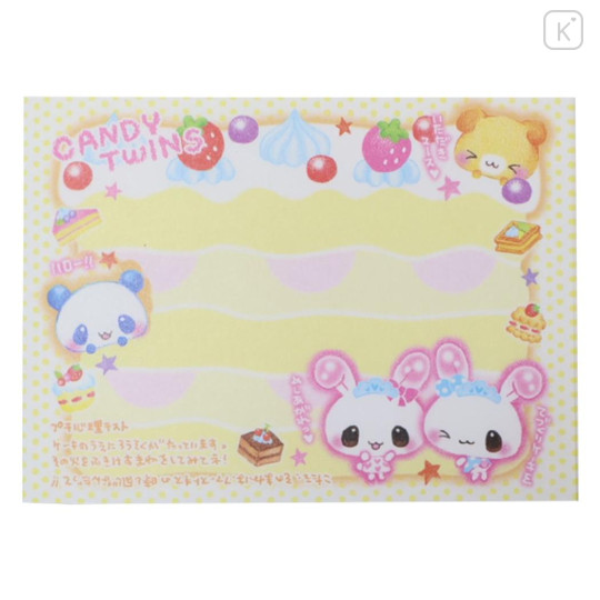 Japan Kamio Mini Notepad - Kira Usa Twins Bubble Rabbit : Candy Sweets - 3