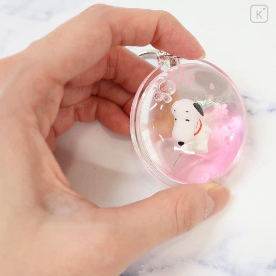 Japan Peanuts Floating Keychain - Snoopy : Sakura Pink - 2