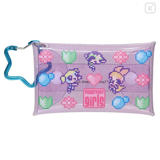 Japan The Powerpuff Girls Clear Multi Case with Carabiner (S) - Pixel Purple - 1
