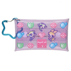 Japan The Powerpuff Girls Clear Multi Case with Carabiner (S) - Pixel Purple