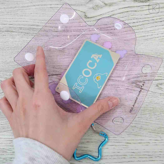 Japan The Powerpuff Girls Clear Multi Case with Carabiner (S) - Pixel Purple - 3