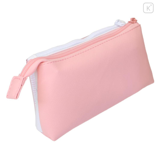 Japan Sanrio Flap Pen Pouch Pencil Case - Characters Hug Pink White - 2