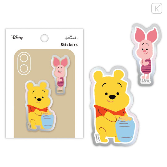 Japan Disney Acrylic Sticker - Piglet & Pooh - 1
