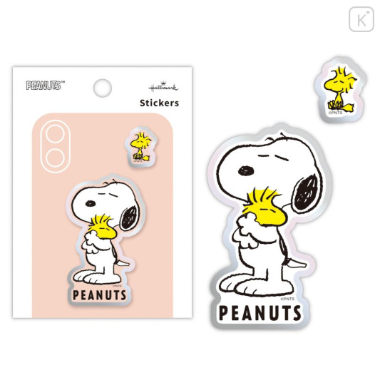 Japan Peanuts Acrylic Sticker - Snoopy & Woodstock : Hug - 1