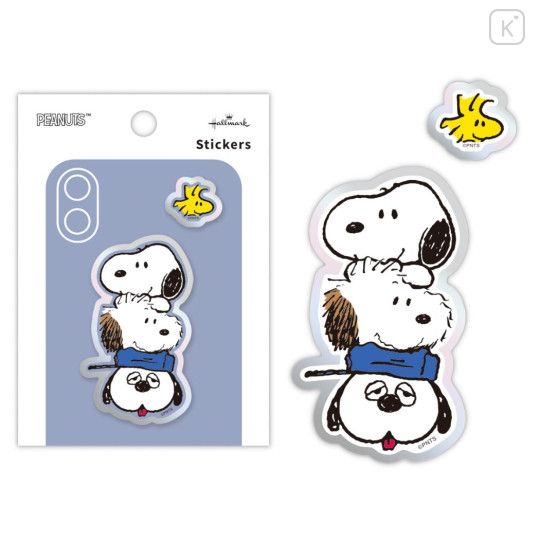 Japan Peanuts Acrylic Sticker - Snoopy & Woodstock : Brothers - 1