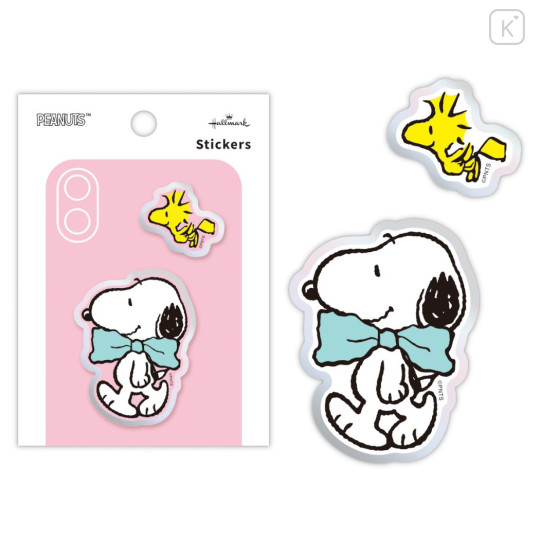 Japan Peanuts Acrylic Sticker - Snoopy & Woodstock : Big Bow Tie - 1