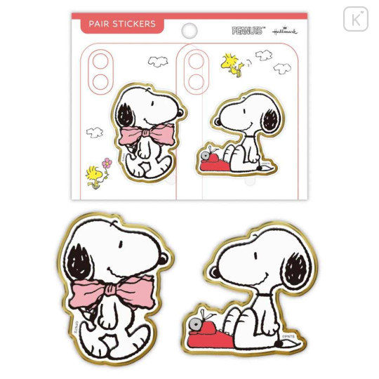 Japan Peanuts Acrylic Sticker - Snoopy : Big Bow Tie Red - 1