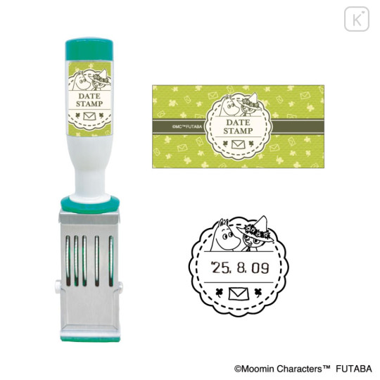 Japan Moomin Date Stamp - Moomintroll & Snufkin : 80th Anniversary Letter Clover - 1