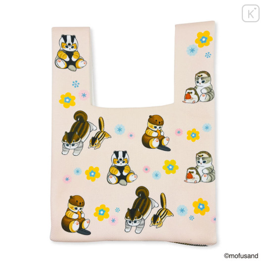 Japan Mofusand Jacquard Woven Mini Tote Bag - Squirrel Cat Pink - 5