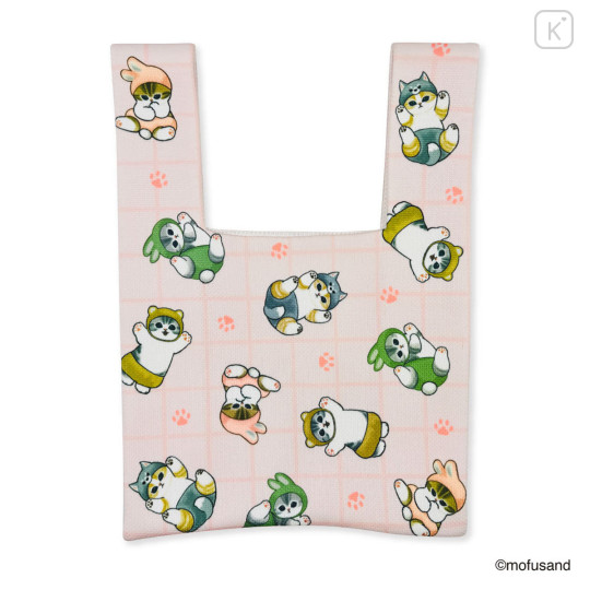 Japan Mofusand Jacquard Woven Mini Tote Bag - Rabbit Cat Pink - 4