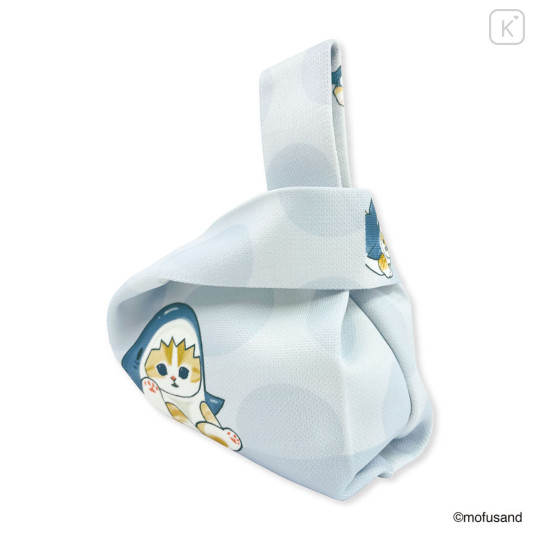 Japan Mofusand Jacquard Woven Mini Tote Bag - Shark Cat Blue - 5