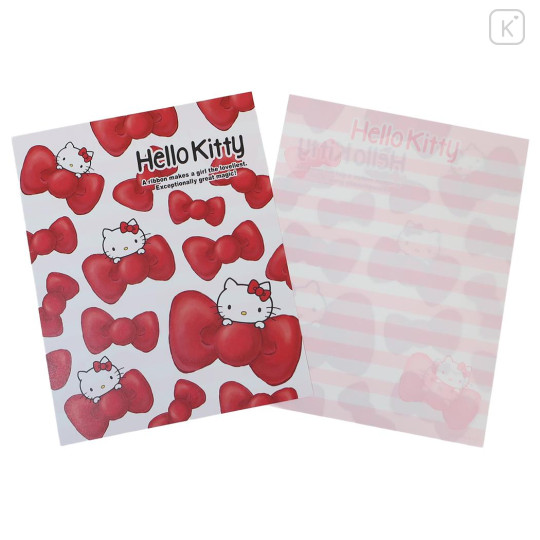 Japan Sanrio Stationery Letter Set - Hello Kitty : Big Ribbon Red - 2