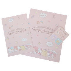 Japan Sanrio Stationery Letter Set - Characters Lineup Pink