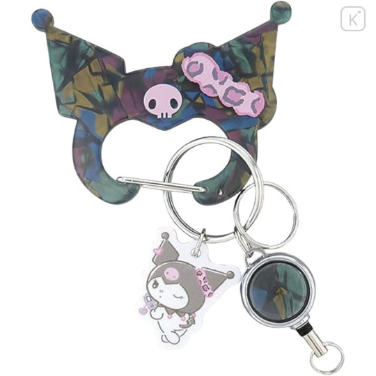 Japan Sanrio Carabiner with Reel - Kuromi : After School Memories - 1