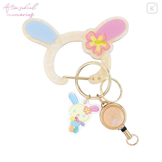 Japan Sanrio Carabiner with Reel - Usahana : After School Memories - 1