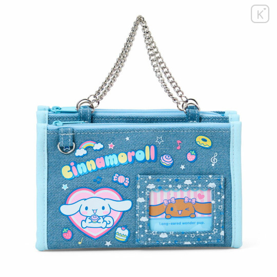 Japan Sanrio Denim Pouch - Cinnamoroll : Heart-fluttering Heisei Girl - 1