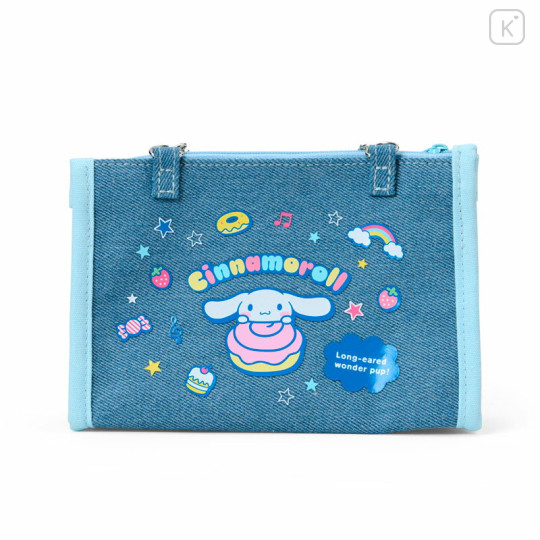 Japan Sanrio Denim Pouch - Cinnamoroll : Heart-fluttering Heisei Girl - 2