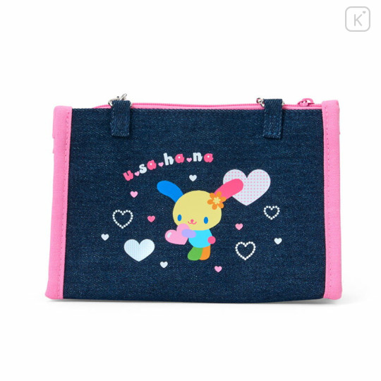 Japan Sanrio Denim Pouch - Usahana : Heart-fluttering Heisei Girl - 2